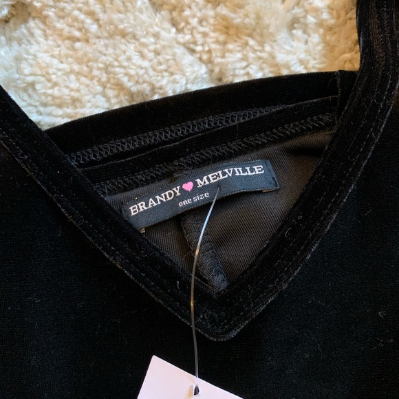 NWT Brandy Melville/PacSun velvet black tank top - Picture 4 of 5